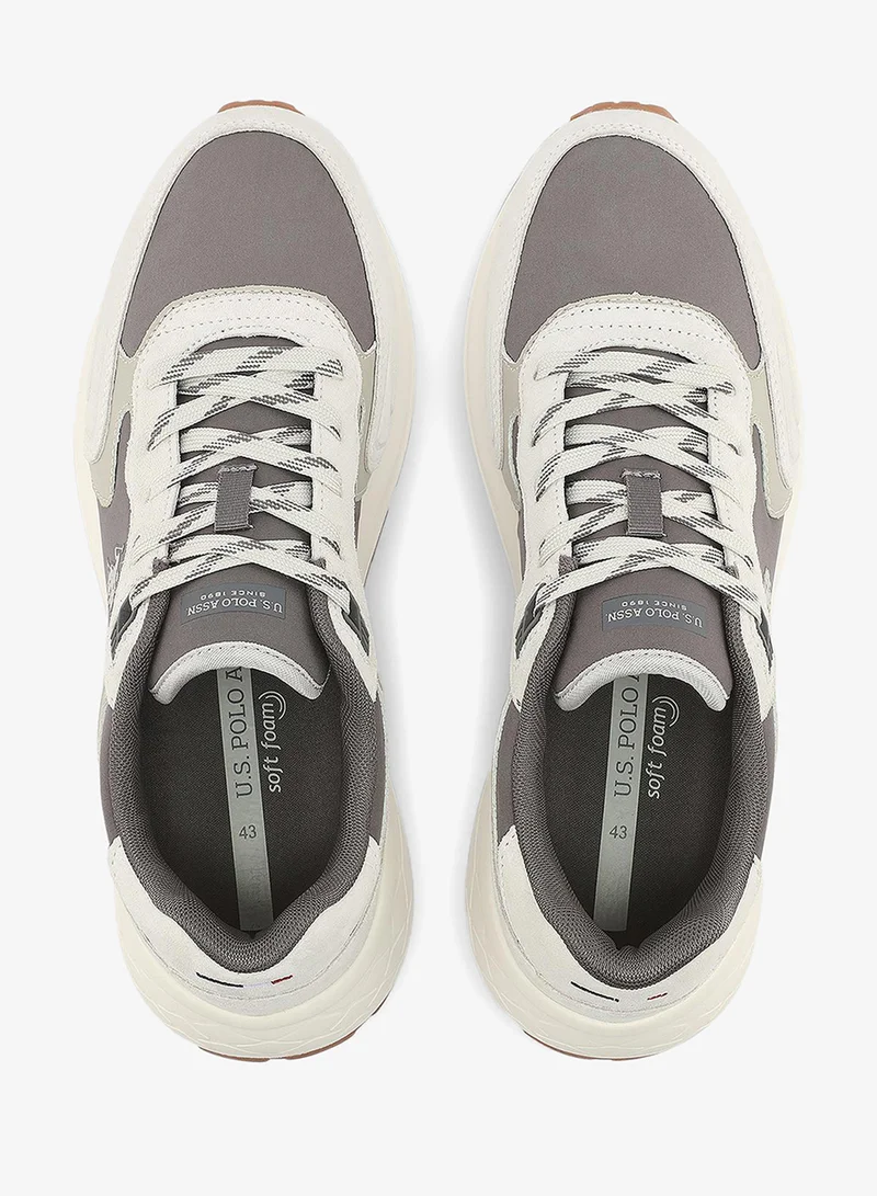 U.S. Polo Assn. grey Men's Grey Low-Top Sneakers - Stylish and Comfortable Footwear for Everyday Wear for Men | Best Price UAE